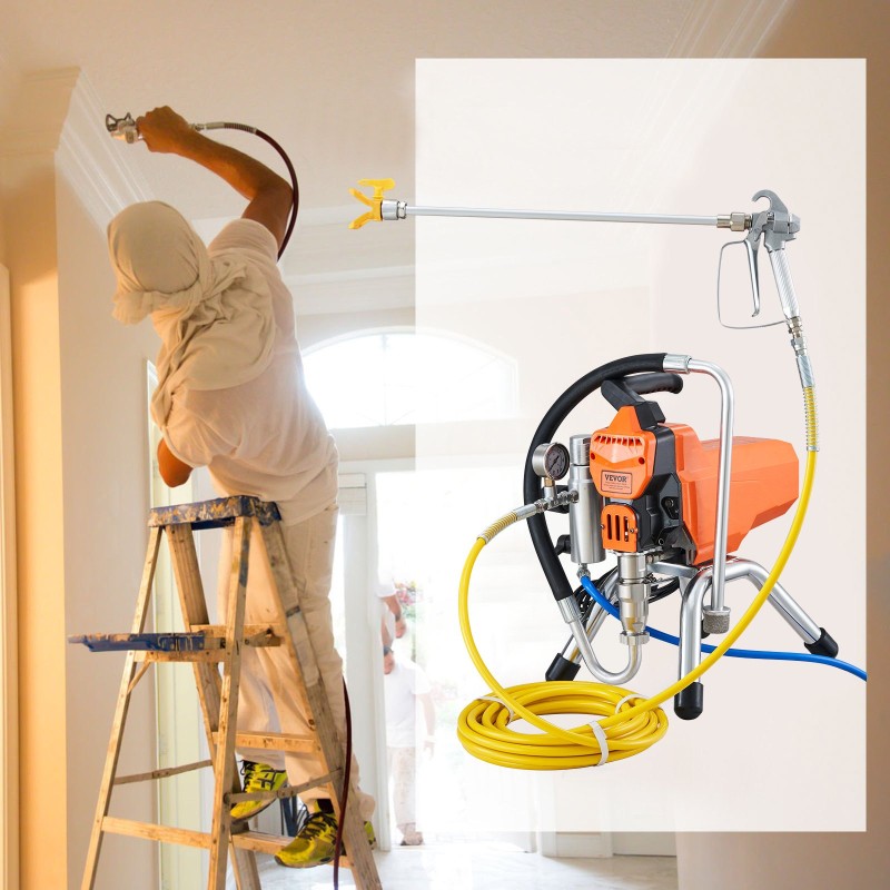 Airless-maaliruisku 2000W vesi- ja öljypohjaisille maaleille 9m letku 0,5m jatkovarsi