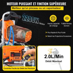 Airless-maalisumutin seinien ja suurten pintojen maalaamiseen 2200 W 2 l/min 3000 psi