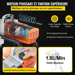 Ilmaton maalisumutin harjaton 1800 wattin moottori 9m letku seinille puulle ja metallille