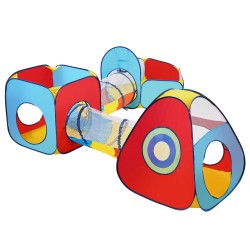 Leikkisetti 5-osainen 2 telttaa 2 tunnelia pallomeri polyesteri teräslanka sisä ja ulkokäyttöön