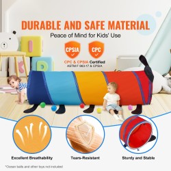 Kiipeilytunneli polyesterikankaasta teräslankatuella monivärinen taitettava sisä ja ulkokäyttöön