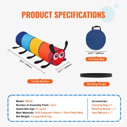 Kiipeilytunneli polyesterikankaasta teräslankatuella monivärinen taitettava sisä ja ulkokäyttöön