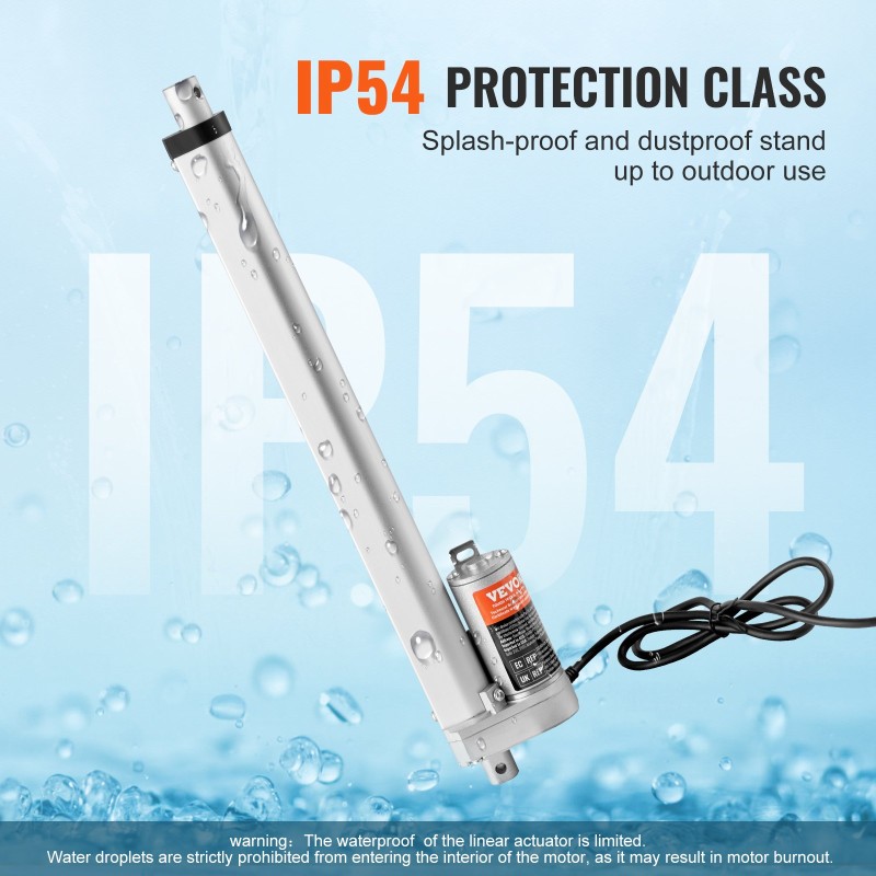 Lineaaritoimilaite alumiiniseos 12V 300 mm iskunpituus 1000N IP54 suojaus