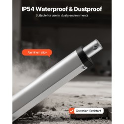 Lineaaritoimilaite 12V 250 mm iskunpituus 1000N 15 mm/s alumiiniseosrunko IP54 kiinnityskannattimella