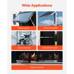 Lineaaritoimilaite 12V 250 mm iskunpituus 1000N 15 mm/s alumiiniseosrunko IP54 kiinnityskannattimella