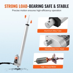 Lineaaritoimilaite 12 V 400 mm 1500 N työntövoima IP54 alumiinirunko