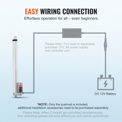 Lineaaritoimilaite 12 V 400 mm 1500 N työntövoima IP54 alumiinirunko