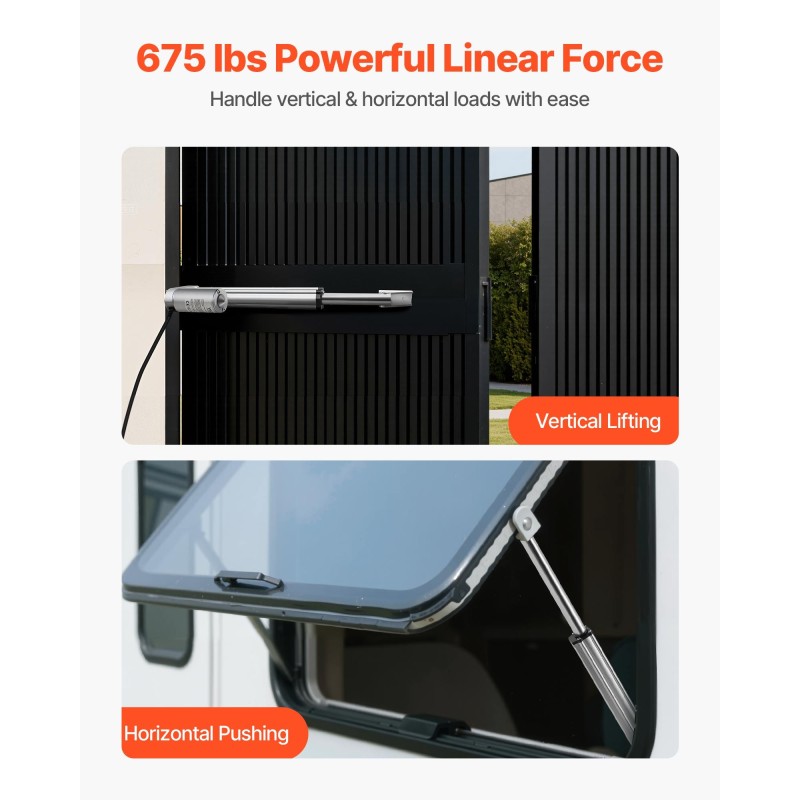 Lineaaritoimilaite 12V alumiiniseos 203 mm isku IP65 3000N aurinkopaneelien seurantaan