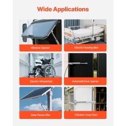 Lineaaritoimilaite 12V alumiiniseos 203 mm isku IP65 3000N aurinkopaneelien seurantaan