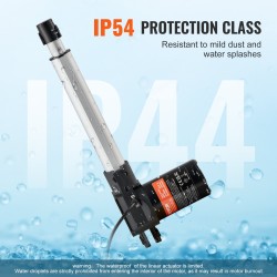 Lineaaritoimilaite 12 V 200 mm iskunpituus työntövoima 6000N 5 mm/s alumiiniseosrunko IP44