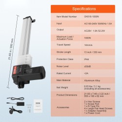 Lineaaritoimilaitesarja 24V alumiiniseos 330 mm 14 mm/s 1000 N IP44