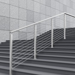 Kaapelikaidetolppa 42 tuumaa profiili 2x2 ruostumaton teräs 30 asteen reiät 12 reikää