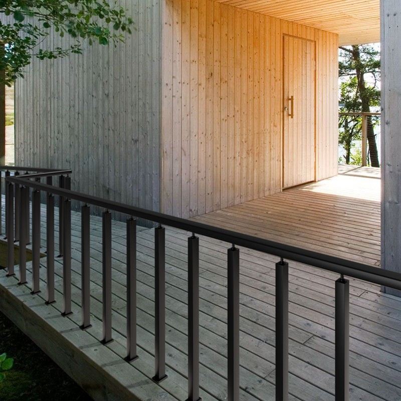 Kaapeli-kaidetolppa 91,4 cm ruostumaton teräs reiätön 1 kpl musta