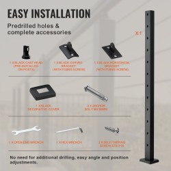 Kaapelikaihdetolppa ruostumaton teräs SUS304 42 tuumaa 30 asteen 12 reikää musta portaisiin