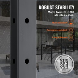 L-muotoinen kaidetolppa 36-tuumainen ruostumaton teräs kymmenen esiporattua reikää kulmiin