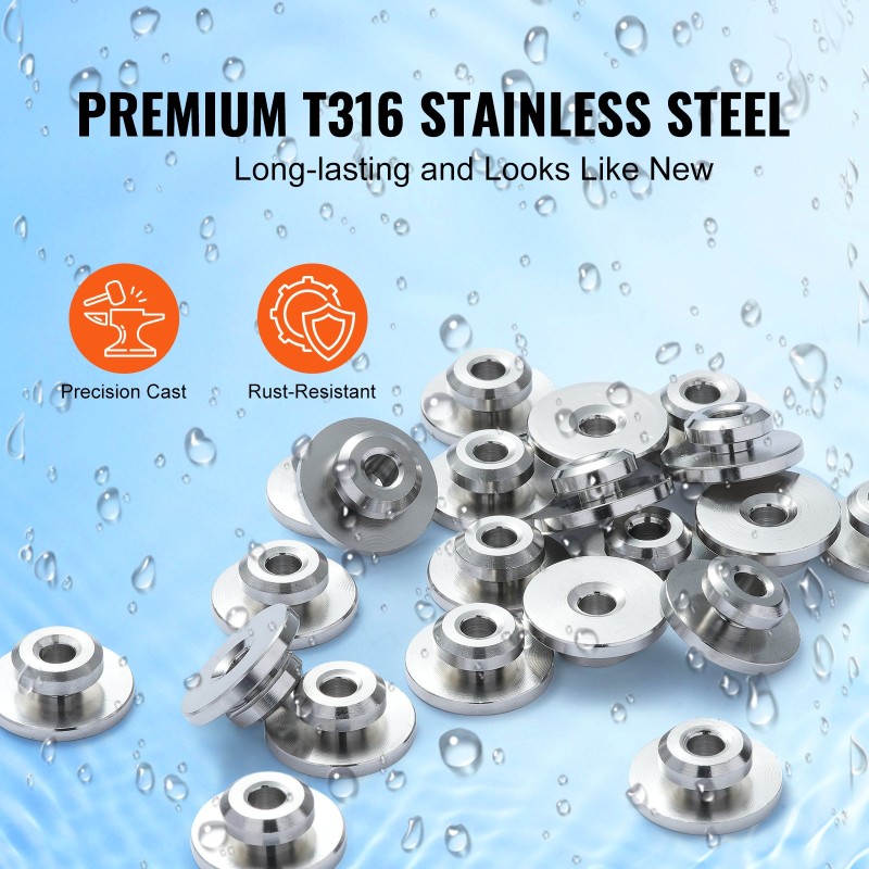 Kaapelikaidepakkaus ruostumatonta terästä 3,2 mm 51 kappaletta mustilla kiristimillä vaakatolppien reikiin