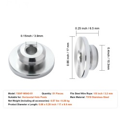 Kaapelikaidepakkaus ruostumatonta terästä 3,2 mm 51 kappaletta mustilla kiristimillä vaakatolppien reikiin