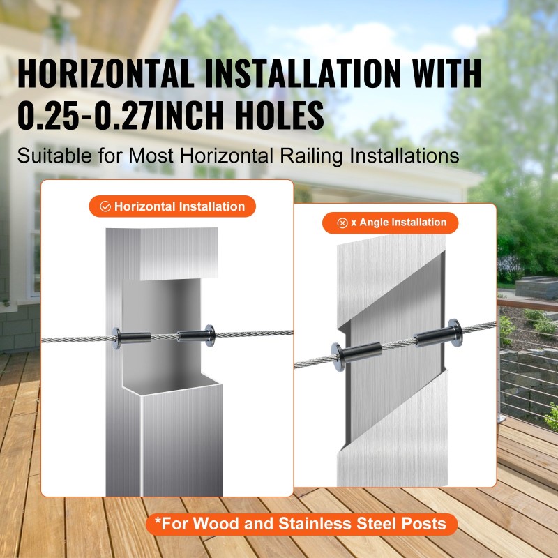 Suojaholkkisarja T316-ruostumatonta terästä 3,2 mm vaijerille 101 kappaletta vaakaläpivienteihin