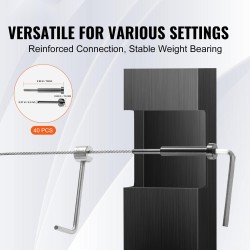 Kaapelikaidesarja T316-ruostumatonta terästä 3,2 mm 40 kpl puu ja metallipylväisiin