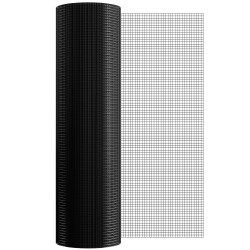 Rautalankaverkkorulla galvanoitu musta PVC pinnoite 1220 x 30480 mm 12,7 mm silmäkoko