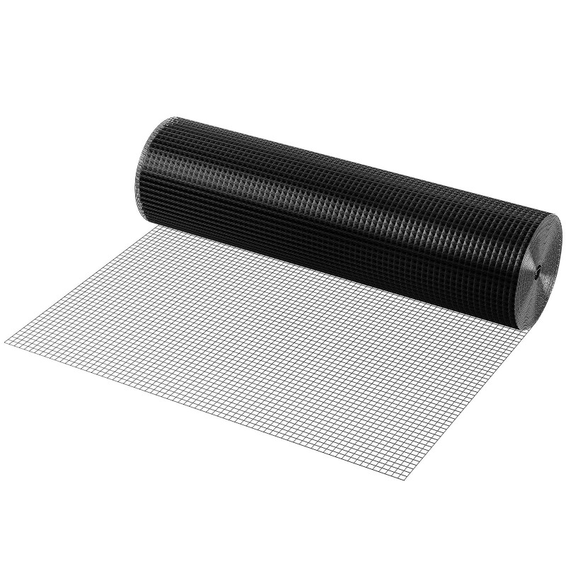 Teräsverkkorulla galvanoitu musta vinyylipinnoitettu 910 x 15240 mm kanaloihin ja puutarhaan