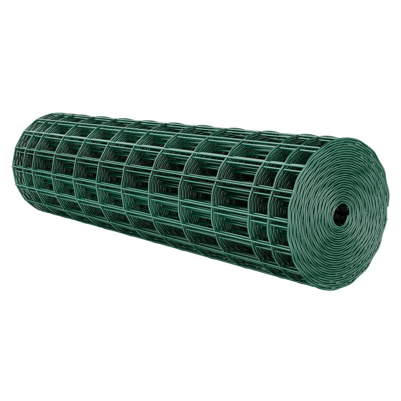 Aitaverkko sinkitty teräslanka vinyylipinnoite 1x25m 2x4 tuumaa vihreä