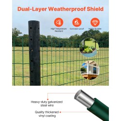 Vinyylipinnoitettu galvanoitu maatalousaita 1,2 x 25 m vihreä 2×4 2,1 mm