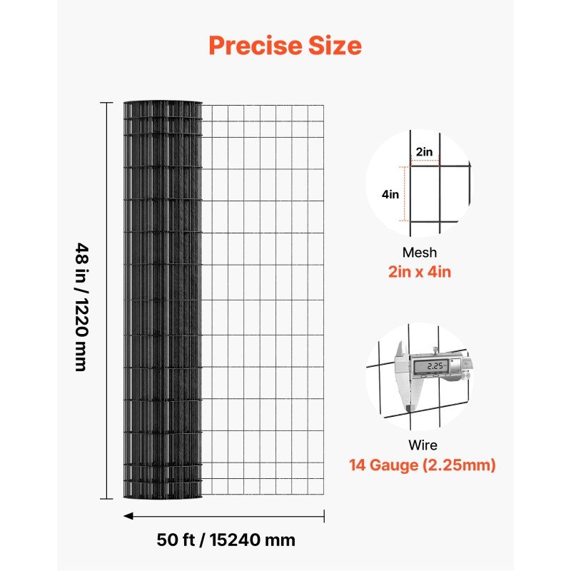 Hitsattu PVC-pinnoitettu sinkitty teräsverkko karja aitauksiin 1220×15240 mm 2×4 silmäkoko