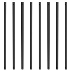 Alumiiniset kaidepinnat 965 mm 25 x 5 5 mm 72 kpl jauhemaalattu mattamusta