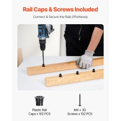 Alumiiniset pyöreät kaidepinnat 51 kpl 19 mm 660 mm mattamusta