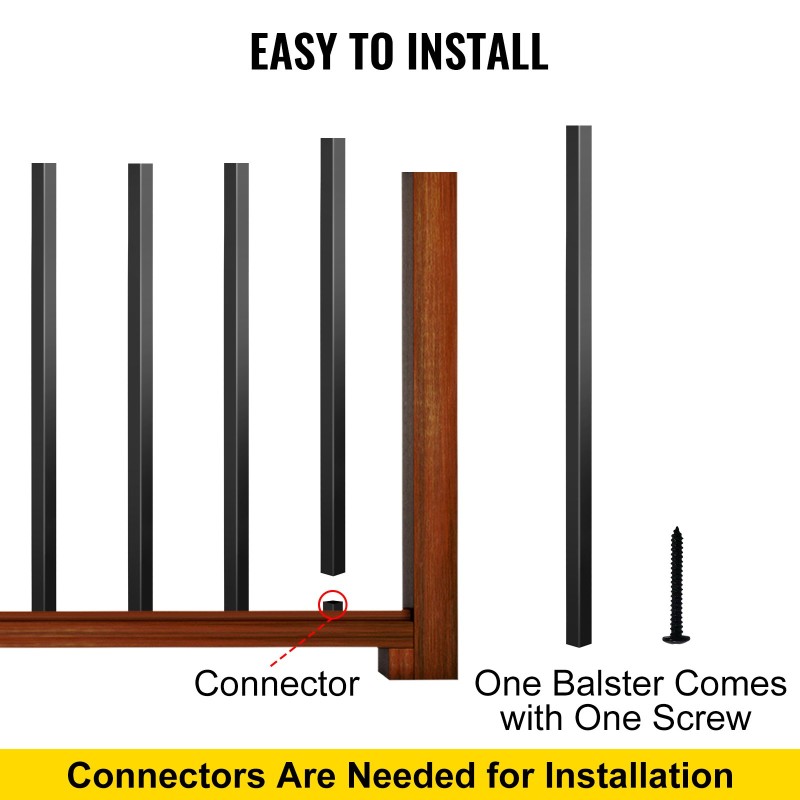 Kaidepienät alumiiniseos 101 kpl 66 cm ja 1,9 cm terasseille ja portaisiin