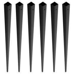 Alumiiniset neliöprofiiliset kaidetangot 13x13x1118 mm mattamusta 11 kappaletta ontto