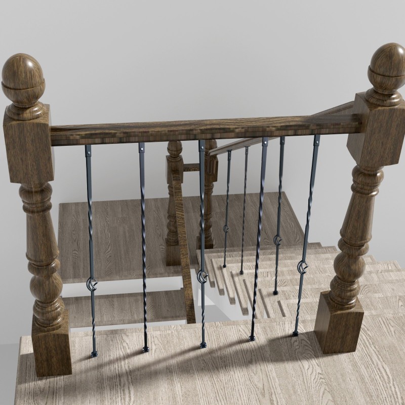 Galvanoidut teräskaidetangot 13x13x1122 mm ontto 10 kpl mattamusta portaikkoihin