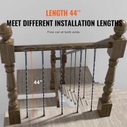 Balusteriputket galvanoitua terästä 112,2 cm 13x13 mm 10 kpl mattamusta sisäportaisiin