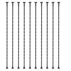 Balusteriputket galvanoitua terästä 112,2 cm 13x13 mm 10 kpl mattamusta sisäportaisiin