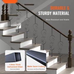 Kaidepylväät galvanoitua terästä 1118 mm 5 kpl mattamusta S-muotoiset