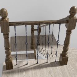 Galvanoitu teräs kaidetanko ontto 1122 mm 56x56 mm 10 kpl