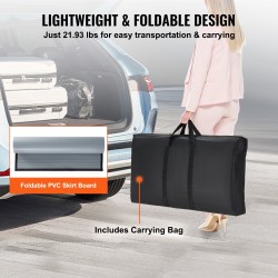 Kokoontaitettava messutiski PVC-etulevyllä ja puukannella 90 x 49 x 94 cm kuljetuslaukulla