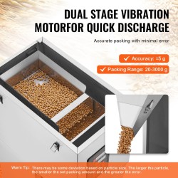 Puoliautomaattinen täyttökone rakeille 20–3000 g ruostumaton teräs integroitu vaaka jalkapoljin