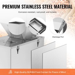 Puoliautomaattinen täyttökone rakeille 20–3000 g ruostumaton teräs integroitu vaaka jalkapoljin