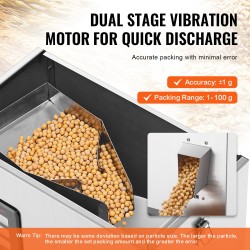 Puoliautomaattinen jauheiden ja rakeiden täyttökone 1–100 grammaa 304-ruostumaton teräs elintarvikekäyttöön