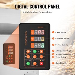 Jauhe- ja rakeentäyttökone puoliautomaattinen 10–500 grammaa elintarvikekäyttöön 304-ruostumaton teräs