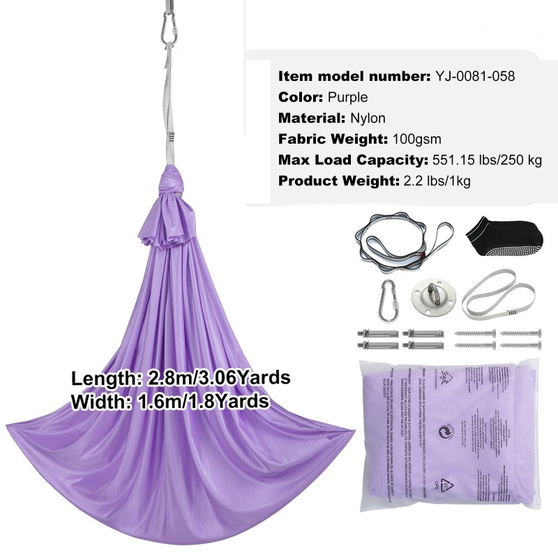 Aistikeinu nailonkangas 100gsm 2,8 x 1,6 m 250 kg violetti sisä ulko