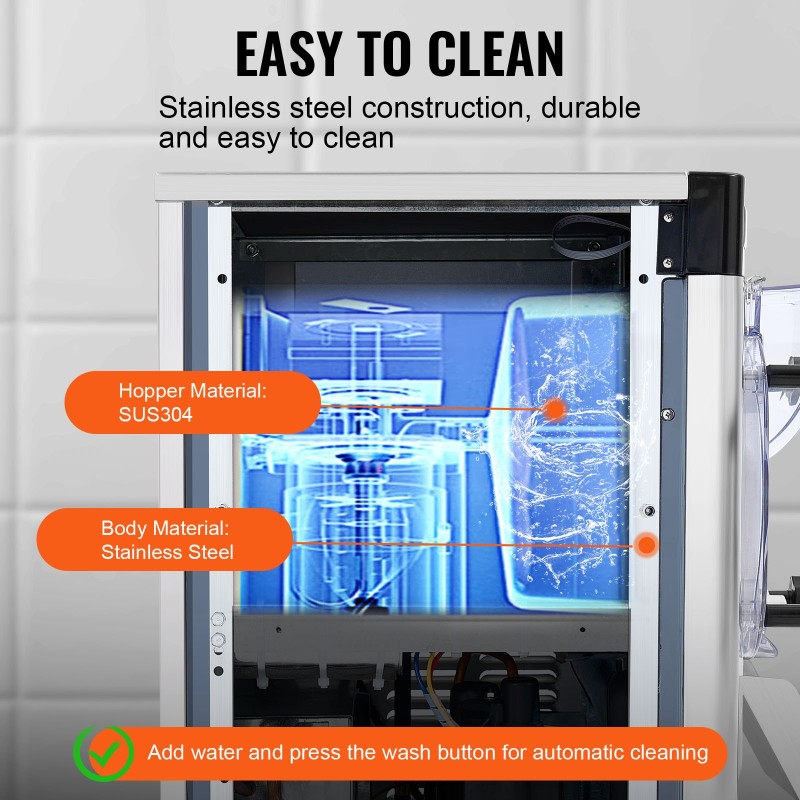 Pöytämallinen jäätelökone ruostumatonta terästä 4,5 l sylinteri 12 l tunnissa ammattikäyttöön