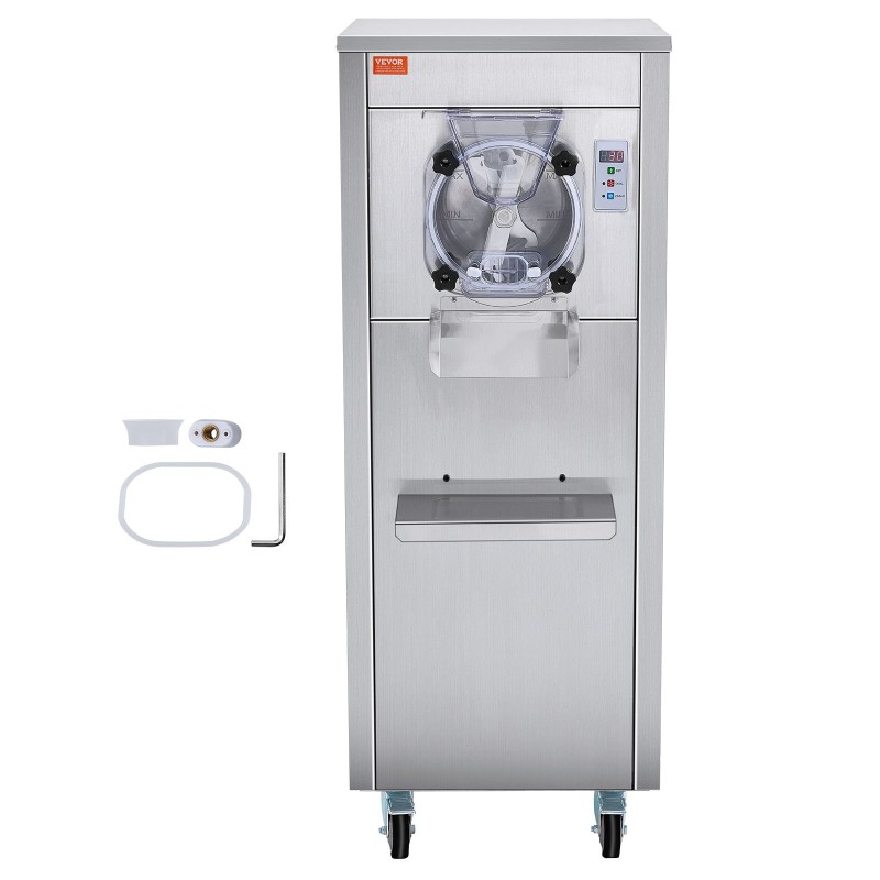 Kaupallinen jäätelökone ruostumaton teräs 6 litran sylinteri 18 litraa tunnissa pyörillä