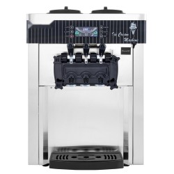 Pöytämallinen pehmytjäätelökone ruostumaton teräs 2200 watin kaksi kuuden litran säiliötä ravintoloihin