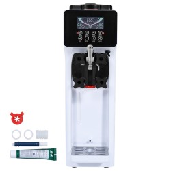 Pöytämallinen pehmytjäätelökone ammattilaiskäyttöön 10L/h 900W 4L säiliö 1.6L sylinteri ruostumaton teräs