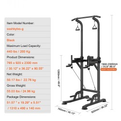 Monitoiminen hiiliteräksinen leuanvetoteline dippiasemalla kymmenportaisella korkeussäädöllä seitsemänportaisella selkänojalla