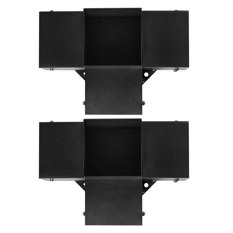 Pergolakulmaraudat nelisuuntaiset hiiliteräksestä 6x6 tuumaa sisämitat 5,6x5,6 2 kpl ulkokäyttöön