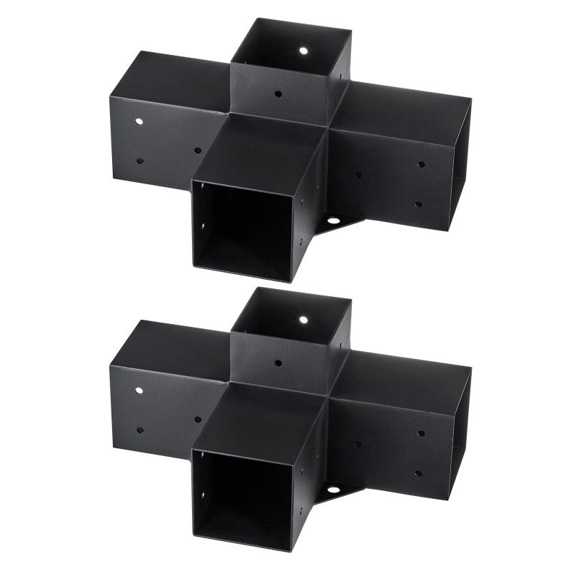 Pergolan teräksinen nelisuuntainen kulmakiinnike 10,2×10,2 cm 2 kpl